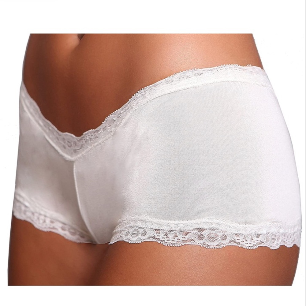 LINDA HARTMAN Silk Hiphugger Lace Panties
